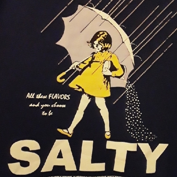 NWOT Navy Blue Graphic Tee with Salty Design - Picture 2 of 6